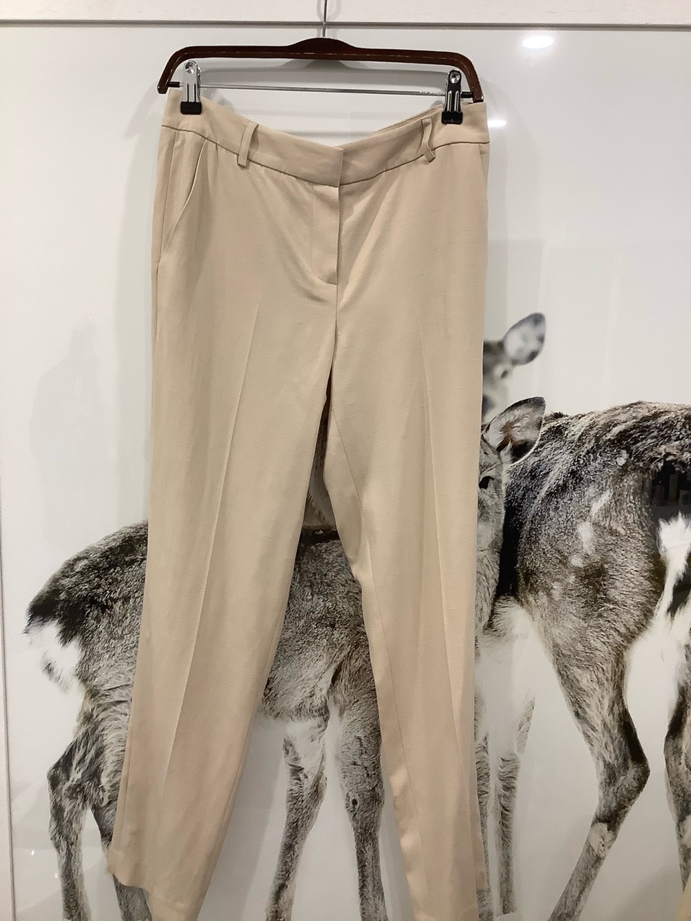 Judith & Charles beige linen blend pants size 4